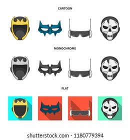 Isolated object of hero and mask icon. Set of hero and superhero stock symbol for web.