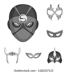 Isolated object of hero and mask icon. Set of hero and superhero stock symbol for web.