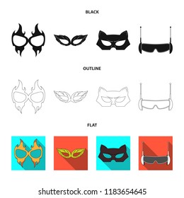 Isolated object of hero and mask icon. Collection of hero and superhero stock symbol for web.