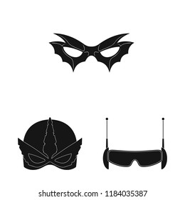 Isolated object of hero and mask icon. Set of hero and superhero stock vector illustration.
