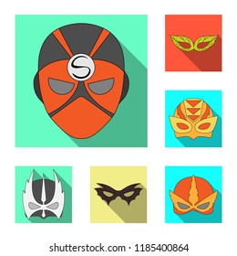 Isolated object of hero and mask icon. Set of hero and superhero vector icon for stock.