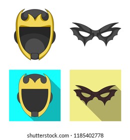 Isolated object of hero and mask icon. Set of hero and superhero stock symbol for web.