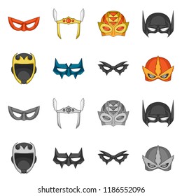 Isolated Object Of Hero And Mask Icon. Collection Of Hero And Superhero Vector Icon For Stock.