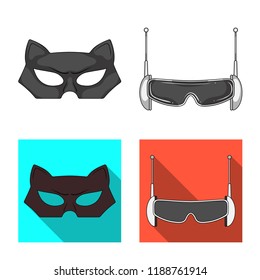 Isolated object of hero and mask icon. Set of hero and superhero vector icon for stock.