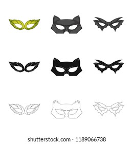Isolated object of hero and mask icon. Set of hero and superhero stock symbol for web.