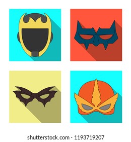 Isolated object of hero and mask icon. Collection of hero and superhero vector icon for stock.