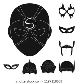 Isolated object of hero and mask icon. Set of hero and superhero vector icon for stock.