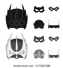 Isolated object of hero and mask logo. Set of hero and superhero vector icon for stock.