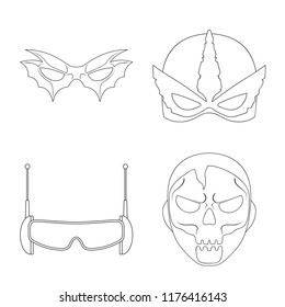 Isolated object of hero and mask logo. Set of hero and superhero stock symbol for web.