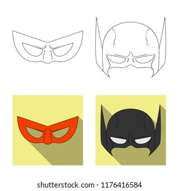 Isolated object of hero and mask logo. Collection of hero and superhero vector icon for stock.