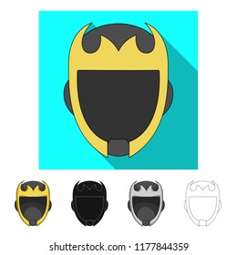Isolated object of hero and mask logo. Set of hero and superhero stock vector illustration.