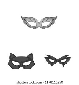 Isolated object of hero and mask logo. Set of hero and superhero vector icon for stock.