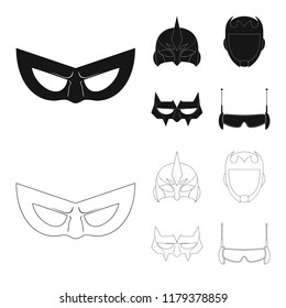 Isolated object of hero and mask logo. Collection of hero and superhero stock vector illustration.