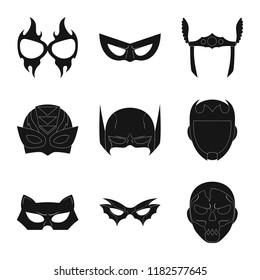 Isolated object of hero and mask logo. Set of hero and superhero vector icon for stock.