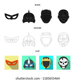 Isolated object of hero and mask logo. Collection of hero and superhero stock vector illustration.
