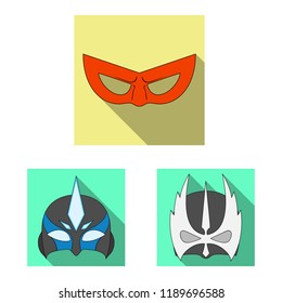Isolated object of hero and mask logo. Set of hero and superhero vector icon for stock.