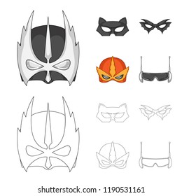 Isolated object of hero and mask logo. Collection of hero and superhero stock symbol for web.