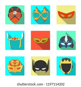 Isolated object of hero and mask logo. Collection of hero and superhero vector icon for stock.