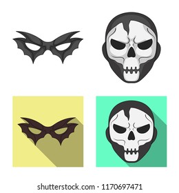 Isolated object of hero and mask sign. Set of hero and superhero stock vector illustration.