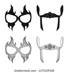 Isolated object of hero and mask sign. Collection of hero and superhero vector icon for stock.