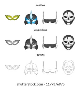 Isolated object of hero and mask sign. Set of hero and superhero stock vector illustration.