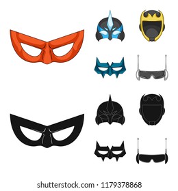 Isolated object of hero and mask sign. Set of hero and superhero vector icon for stock.