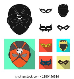 Isolated object of hero and mask sign. Set of hero and superhero vector icon for stock.