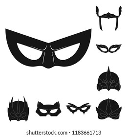 Isolated object of hero and mask sign. Collection of hero and superhero stock vector illustration.