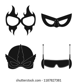 Isolated object of hero and mask sign. Collection of hero and superhero stock symbol for web.