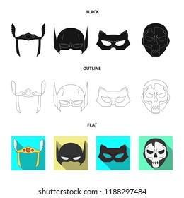 Isolated object of hero and mask sign. Set of hero and superhero vector icon for stock.