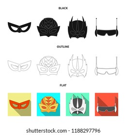 Isolated object of hero and mask sign. Set of hero and superhero stock vector illustration.