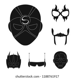 Isolated object of hero and mask sign. Collection of hero and superhero stock vector illustration.