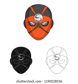 Isolated object of hero and mask sign. Collection of hero and superhero stock symbol for web.