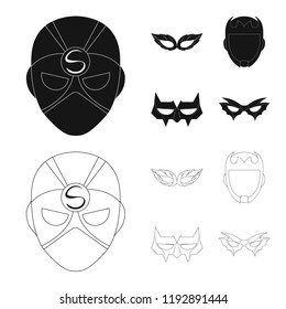 Isolated object of hero and mask sign. Collection of hero and superhero stock vector illustration.
