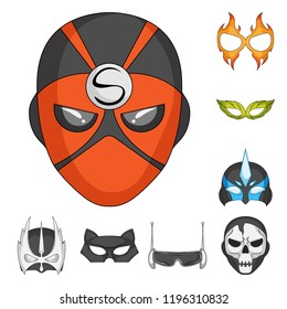 Isolated object of hero and mask sign. Set of hero and superhero vector icon for stock.