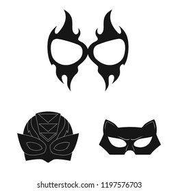 Isolated object of hero and mask sign. Collection of hero and superhero vector icon for stock.