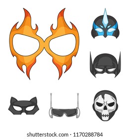 Isolated object of hero and mask symbol. Set of hero and superhero vector icon for stock.