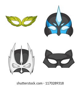 Isolated object of hero and mask symbol. Collection of hero and superhero stock vector illustration.