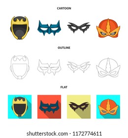 Isolated object of hero and mask symbol. Set of hero and superhero vector icon for stock.