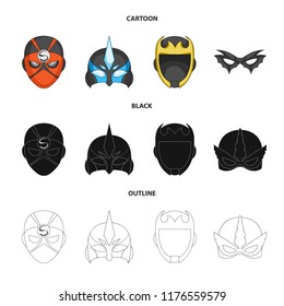 Isolated object of hero and mask symbol. Set of hero and superhero stock symbol for web.
