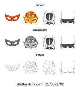 Isolated object of hero and mask symbol. Set of hero and superhero stock vector illustration.