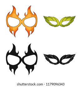 Isolated object of hero and mask symbol. Set of hero and superhero vector icon for stock.