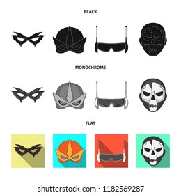 Isolated object of hero and mask symbol. Set of hero and superhero vector icon for stock.