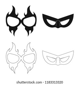 Isolated object of hero and mask symbol. Set of hero and superhero stock symbol for web.