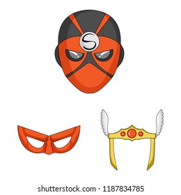 Isolated object of hero and mask symbol. Collection of hero and superhero vector icon for stock.