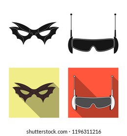 Isolated object of hero and mask symbol. Collection of hero and superhero vector icon for stock.