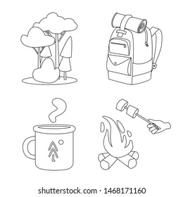 Isolated object of hobby and travel logo. Collection of hobby and tourism vector icon for stock.