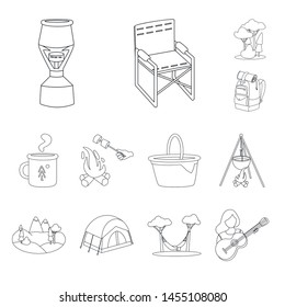 Isolated object of hobby and travel symbol. Set of hobby and tourism stock symbol for web.