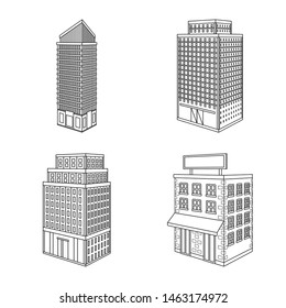 Isolated object of home and apartment icon. Collection of home and modern stock symbol for web.