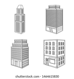 Isolated object of home and apartment icon. Collection of home and modern stock symbol for web.
